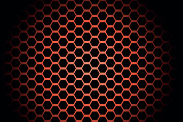 A striking abstract background featuring a hexagonal grid pattern in shades of red © Tonni 