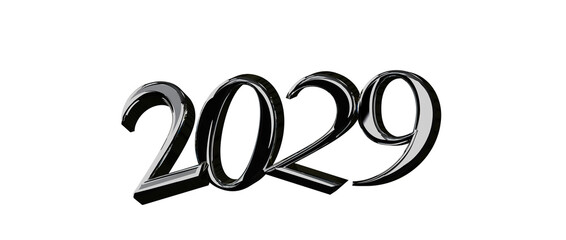 Stylish 3D illustration of the year 2029 perfect for new year greetings and futuristic concepts.  Id © vegefox.com