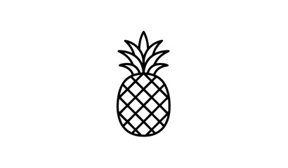 Obraz premium Pineapple thin line icon vector illustration isolated on white background
