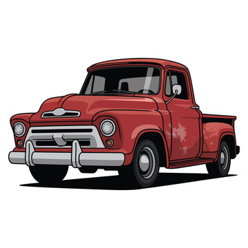 old red truck