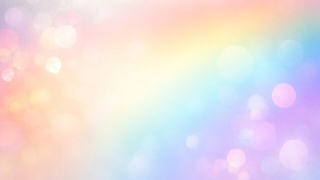 Soft pastel pride bokeh background with rainbow