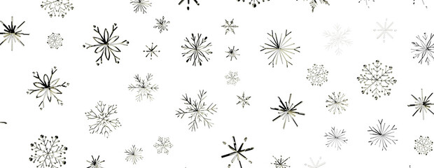 Watercolor snowflakes design isolated on white, beautiful seasonal background for holiday greetings © vegefox.com