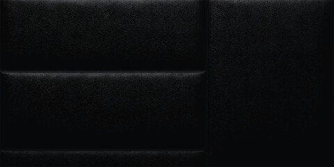 Fototapeta premium Luxury Black Quilted Leather Texture Background with Premium Padded Square Panels and Elegant Upholstery Pattern