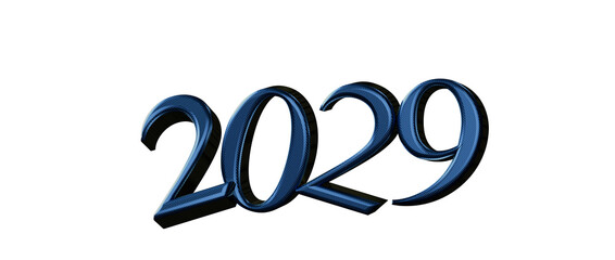 Elegant 2029 in a stylish 3D blue text design for various purposes. Perfect for new year greetings a © vegefox.com