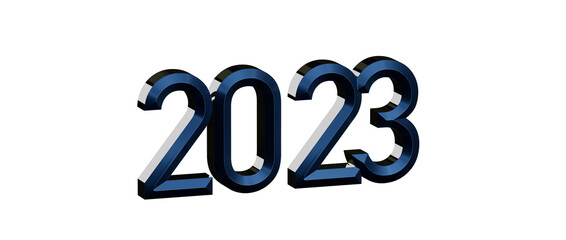 Bold 3D rendering of the year 2023 in a modern design, ideal for New Year greetings and celebrations © vegefox.com