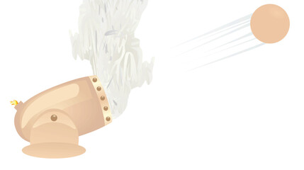 Fototapeta premium Retro armory cannon. vector illustration 