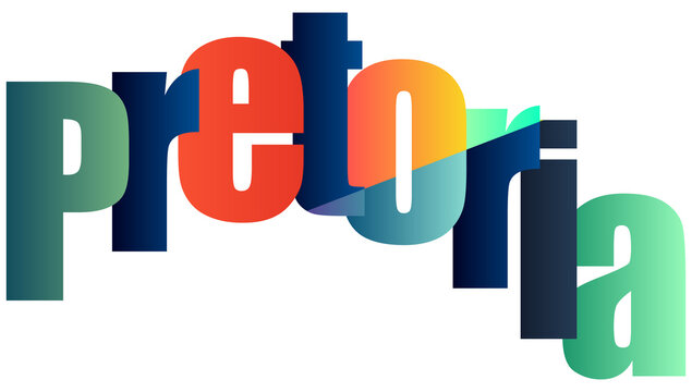Colorful stylized text logo design pretoria with gradient letters preview