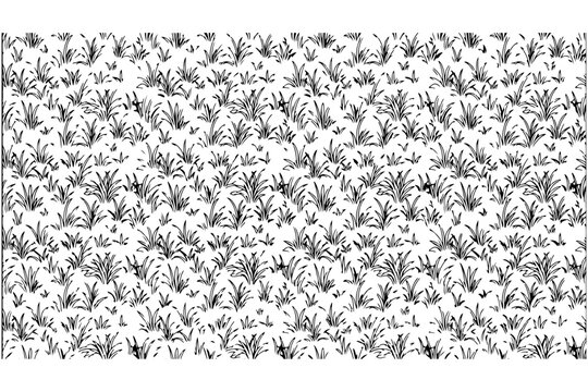 Landscape Architecture CAD Hatch Grass Texture Top View Monochrome Vector Line Art