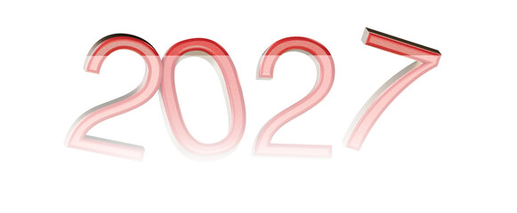 2027 New Year background with red gradient numbers isolated on white. Perfect for calendars, greetings, and event promo © vegefox.com