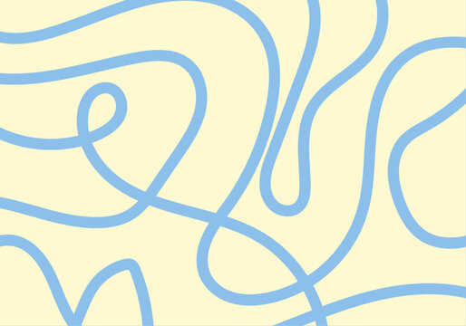 Fondo abstracto amarillo claro con l&iacute;neas curvas de color azul