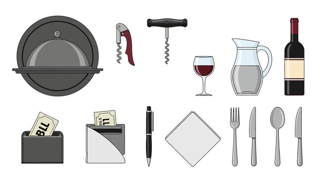 Wine and Dine Table Setting Items.