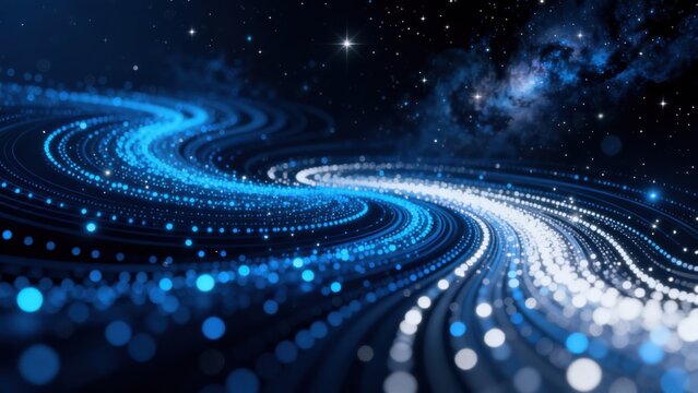 Abstract space wave with stars