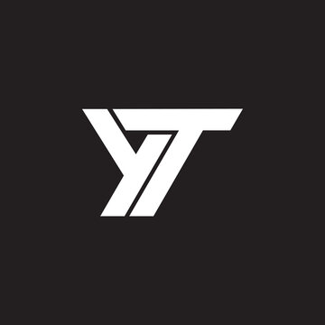 Creative monogram letter YT or TY logo design.