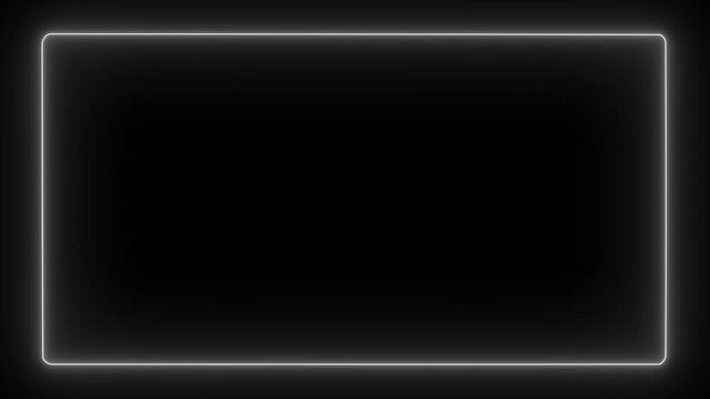Futuristic neon line motion background. White laser effect neon glowing frame background. Bright neon light effect isolated on black