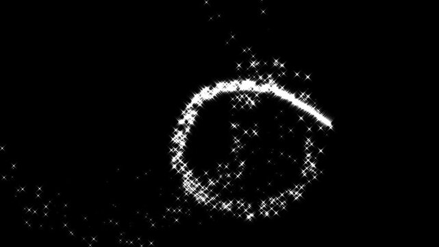 Magic light effect curve trail magic sparkling bokeh effects, white glowing fairy sparkle line burst, fairy dust wand glitter stars black screen, shiny 4k