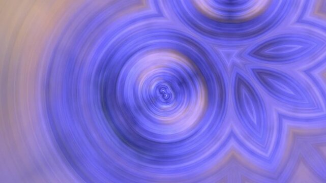 bl&uuml;tenf&ouml;rmiges bewegtes Hintergrundmuster mit violettem Farbschimmer, Fokus, Hypnose, &Uuml;bergang, Energie, Resilenz, Rotation, futuristische Technologie