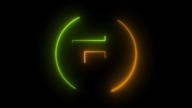 Circular loading refresh icon animation on black background. Data processing and sync symbol for technology.4k animation.