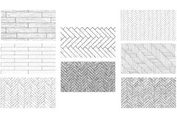Fototapeta na wymiar Minimal Architectural Texture Trace Vector, Wood Floor Hatch Pattern Converted into Clean Black Outline Editable High Detail Design