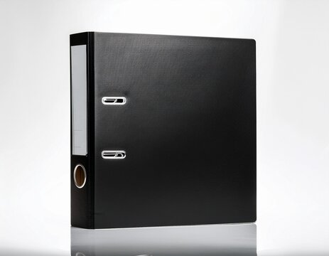 black office ring binder folder mockup isolated on white background
