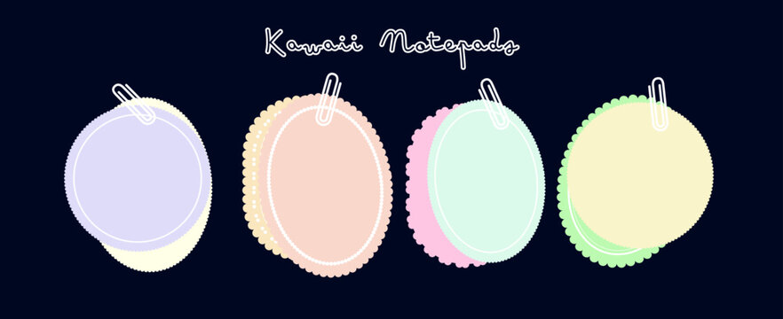 Pastel Cute Notepad Frame Vector Set