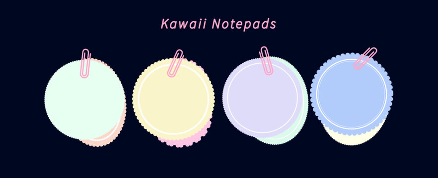 Pastel Cute Notepad Frame Vector Set