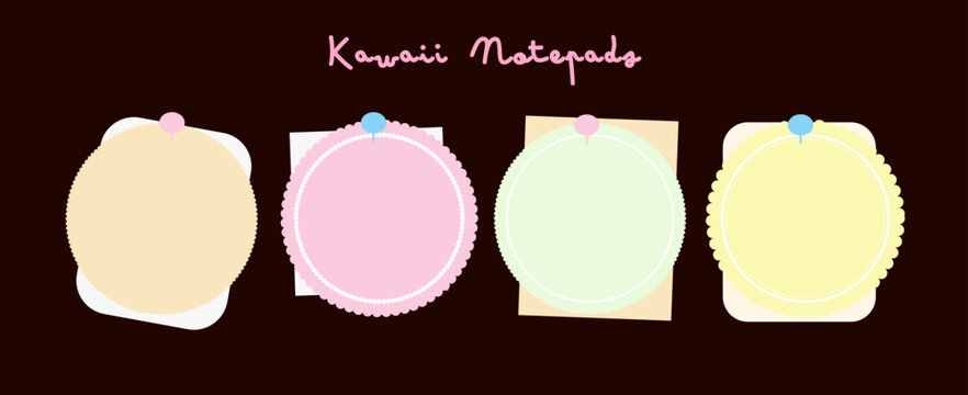 Pastel Cute Notepad Frame Vector Set