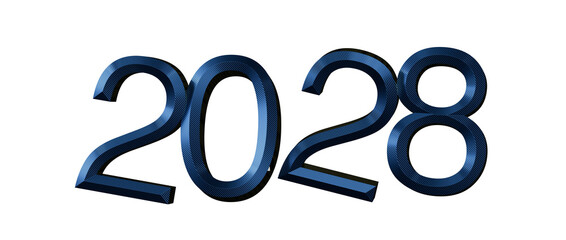 2028 in a stylish blue design. Perfect for new year greetings, future-themed projects, an © vegefox.com