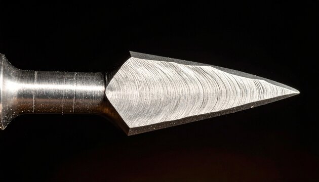 Close-up of bent spring steel scraper tool for woodworking