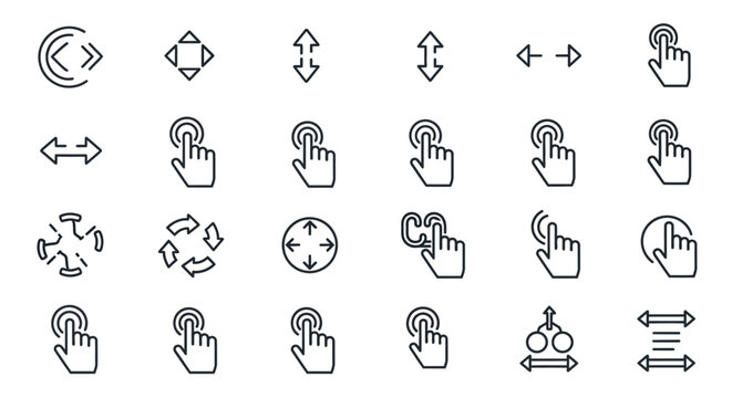 Black and white cursor hand icons.