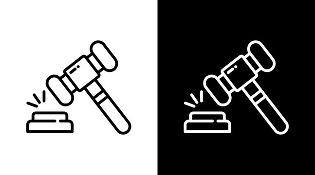 Gavel Icon Sheet Black And White