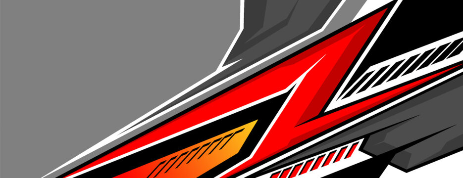 Car wrap design vector, truck and cargo van decal. Graphic abstract stripe racing background designs for vehicle, rally, race, adventure and car racing livery. Vector
