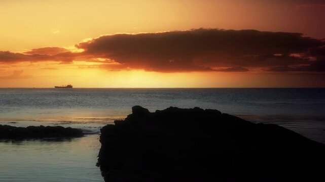 Glorious Sunrise over the Ocean stock footage