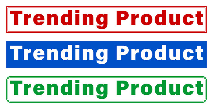 Three trending product labels with different colored  stamp