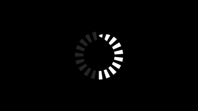 Radial Loading Bar Spinner Animation with Alpha Channel 4K