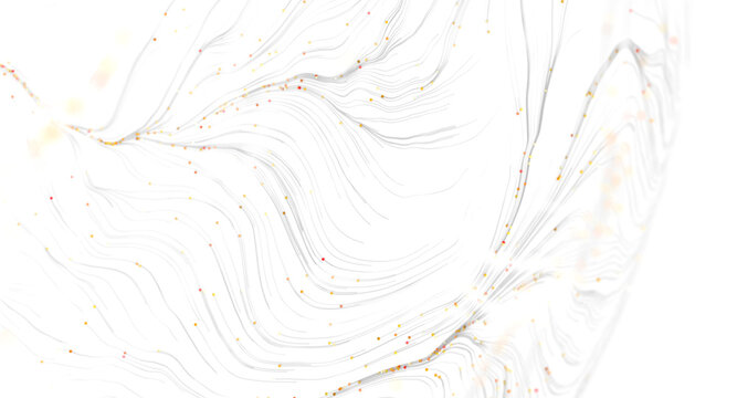 Artistic abstract background of flowing lines with dots, modern design illustration.