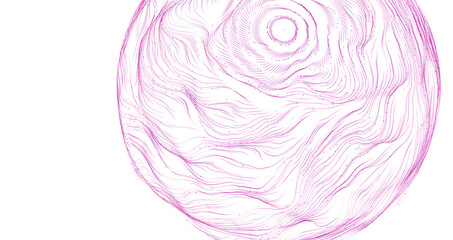 Fototapeta premium Abstract design of a sphere composed of flowing pink lines, perfect for backgrounds and creative pro