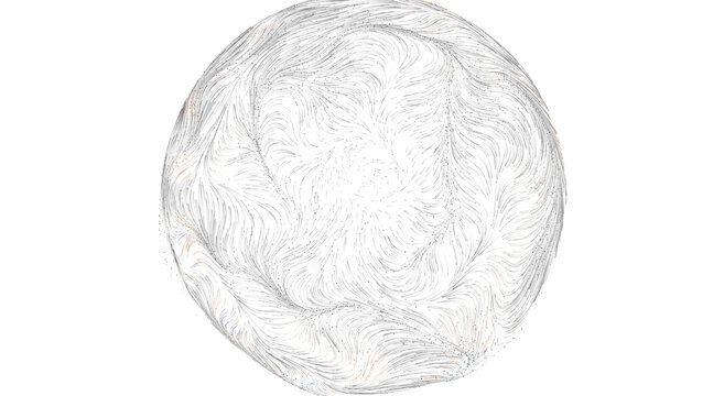 Intricate abstract pattern of swirling lines creating a sphere shape