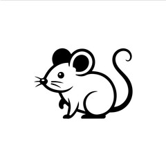 Fototapeta premium Charming minimalist mouse vector illustration, a delightful graphic element designed for various digital and print projects, embodying simplicity and cuteness