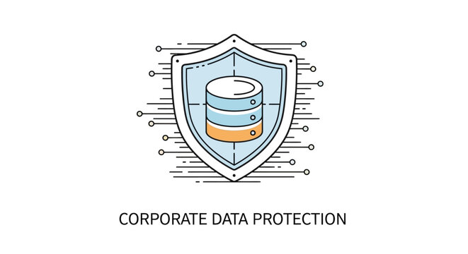Corporate data protection security shield icon.