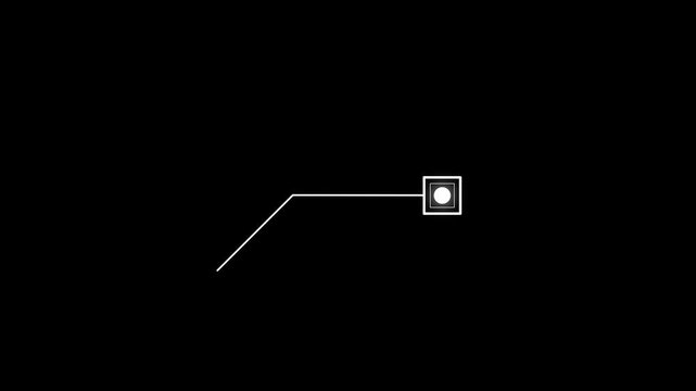 Futuristic Geometric HUD Lower Third Pointer Line Callout Square Focus Box Right Side Clean Interface Overlay Alpha Channel Transparent Background 4K Animation.Hud callout rectangle text box animation