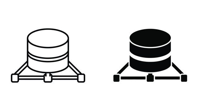 Minimalist hard drive storage devices icon pair