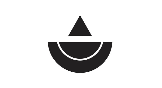 Simple black abstract shape logo design