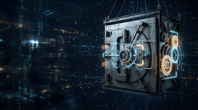 Industrial metallic vault with digital data protection interface