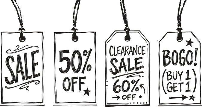 Hand Drawn Sale Tags