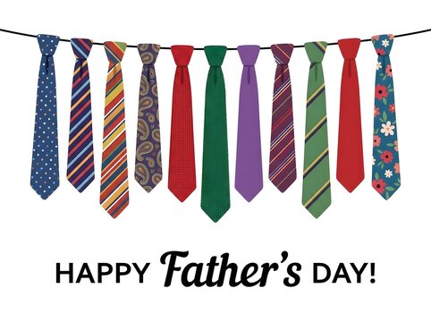 Father's day ties garland festive celebration illustration