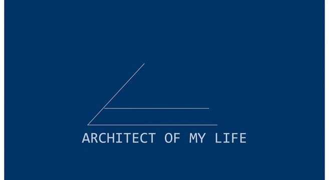 Architect of my life minimalist geometric line animation blue animation background