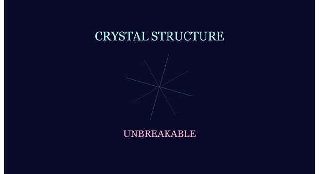 Crystal structure unbreakable minimalist science motion animation background