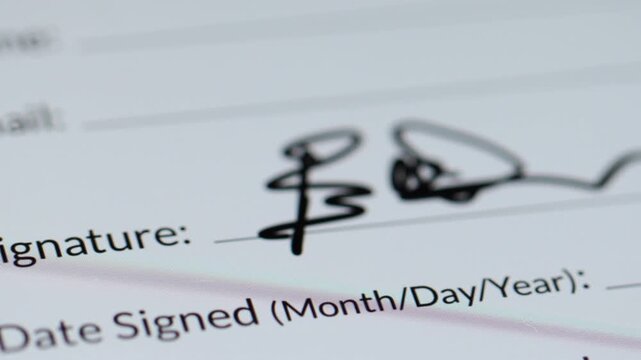 4K macro view of a stylus drawing a cursive digital signature beginning with the letter 'P' or 'B' on a tablet application.