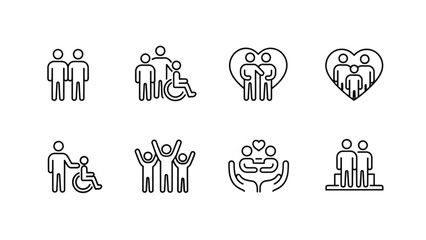 Collection of vintage line icons showing different types of bicycles and unicycles isolated on white background vector illustration Vector © Lota