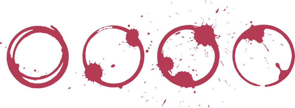 Wine stain rings showing circular marks from glass bases on a surface in this high resolution isolated graphic design element